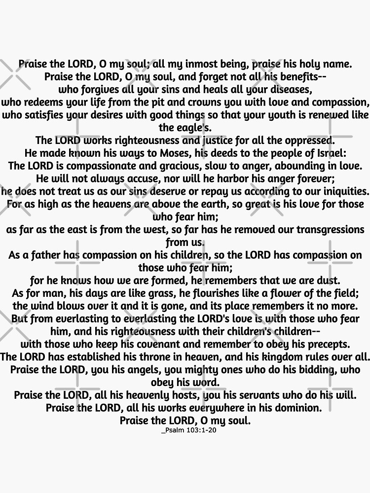  Psalm 103 1-8 Bless The Lord Bible Verse Posters for