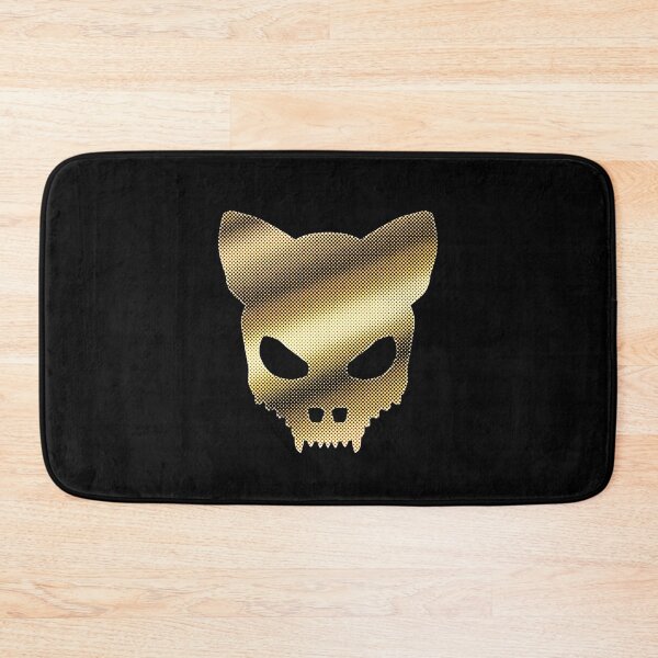 Item preview, Devil-Cat Skull In Gold Halftones designed and sold by sleepingdogprod.