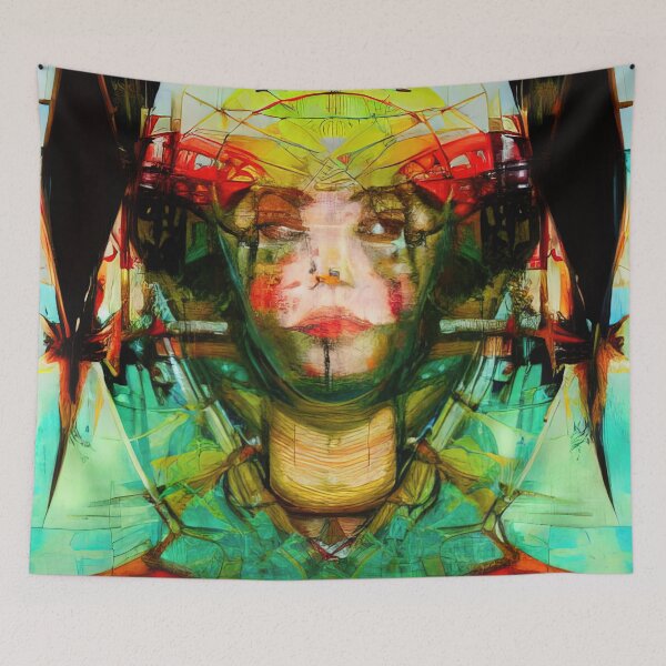 Item preview, Los Egregores #39: Capricornio Energía de la Tierra Retrato abstracto de arte moderno designed and sold by Deific.