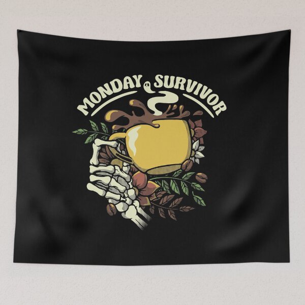 Item preview, Monday Survivor Skeleton Hand Coffee by Tobe Fonseca designed and sold by Tobe Fonseca®.