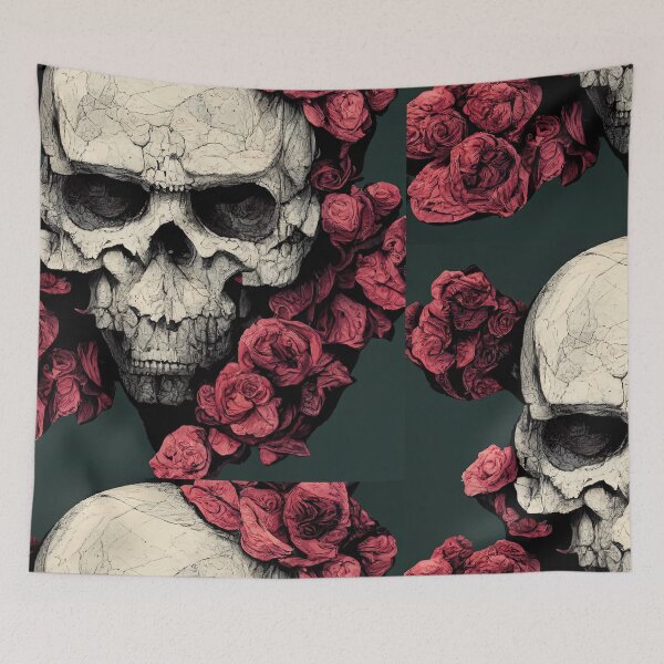Item preview, winter skull - skulls and roses designed and sold by Chillapy.