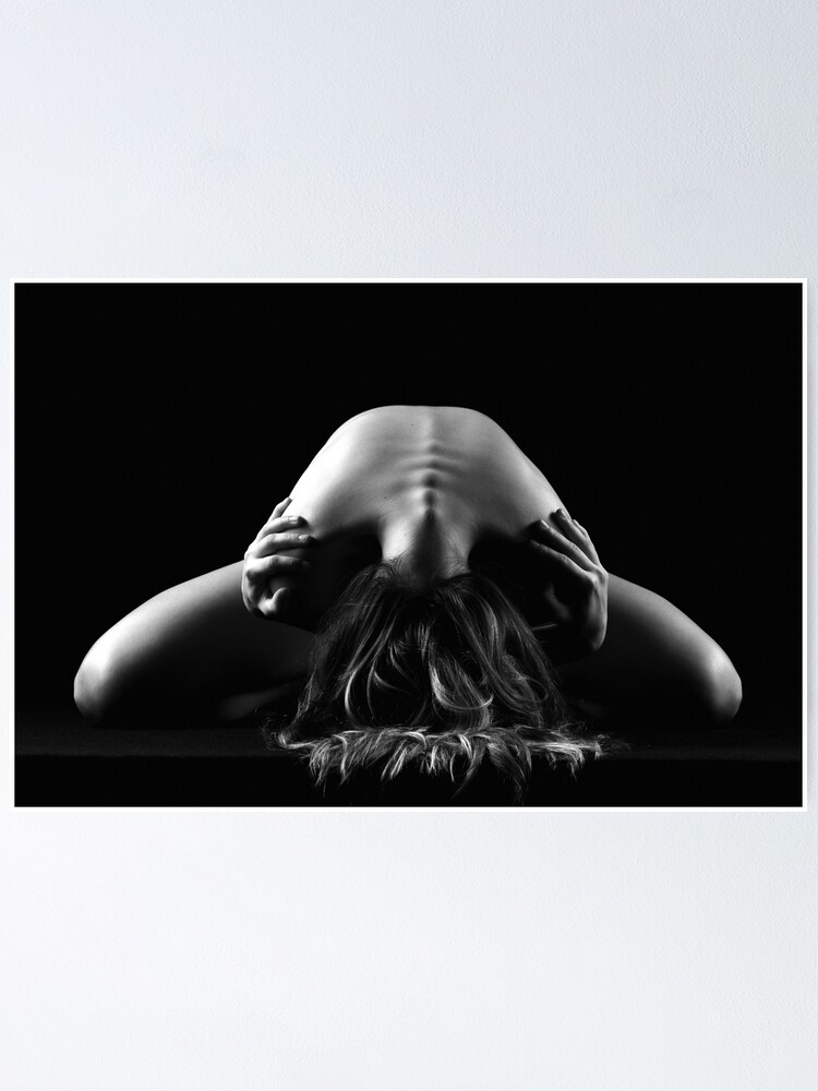 Sensual naked woman laying down on black Poster for Sale by Alessandro  Della Torre