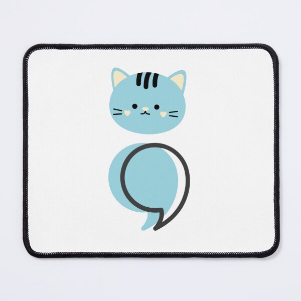Item preview, Blue Semicolon Cat designed and sold by xxUniverse777.