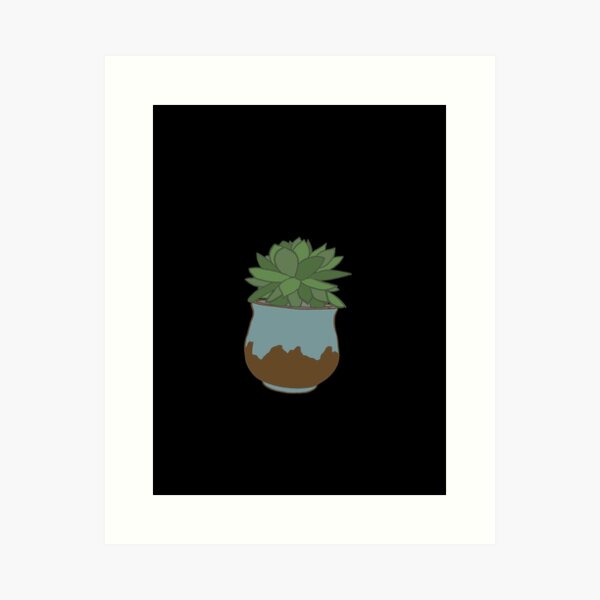 Item preview, Succulent in blue and brown pot designed and sold by Ks-Creation.