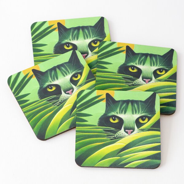 Item preview, Tropical Kitty Ready to Pounce designed and sold by CountingDeep.