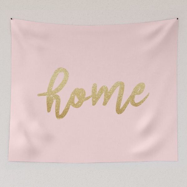 Item preview, Home (Gold Glitter on Pink) designed and sold by republicmarket.