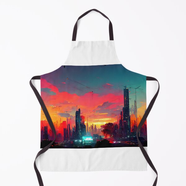 Item preview, Cyberpunk Sunset Landscape (Vibrant, Unique AI Art) designed and sold by AIntelligentArt.