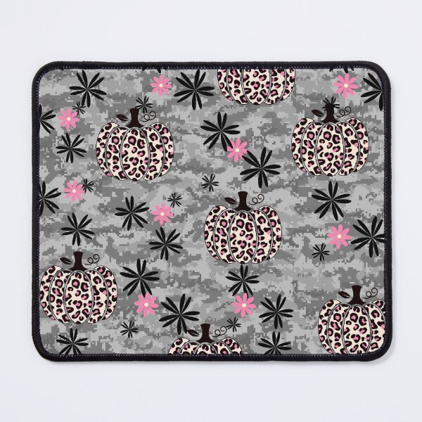 Item preview, Pink Leopard Pumpkins on Gray Camo Background designed and sold by LanaDevon.