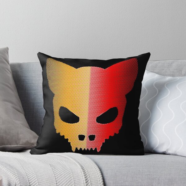 Item preview, Devil-Cat Skull In Red And Yellow Halftones designed and sold by sleepingdogprod.