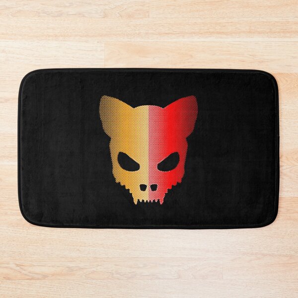 Item preview, Devil-Cat Skull In Red And Yellow Halftones designed and sold by sleepingdogprod.
