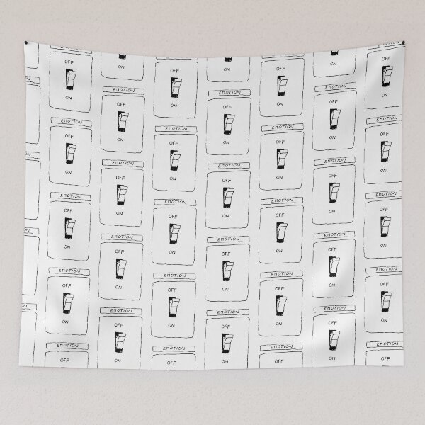 Item preview, EMOTION ON OFF / Cool and Funny T-shirt and print designs black designed and sold by DRK7DSGN.