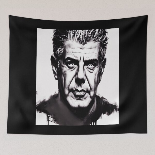 Item preview, Anthony Bourdain - Portrait in Black and White designed and sold by Splatter-arts.