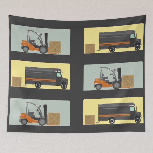 Item preview, Forklift Truck. Delivery Van. Logistics Industry. Heavy Transportation. Cargo Transportation. Delivery Service. Flat Style designed and sold by ivector.