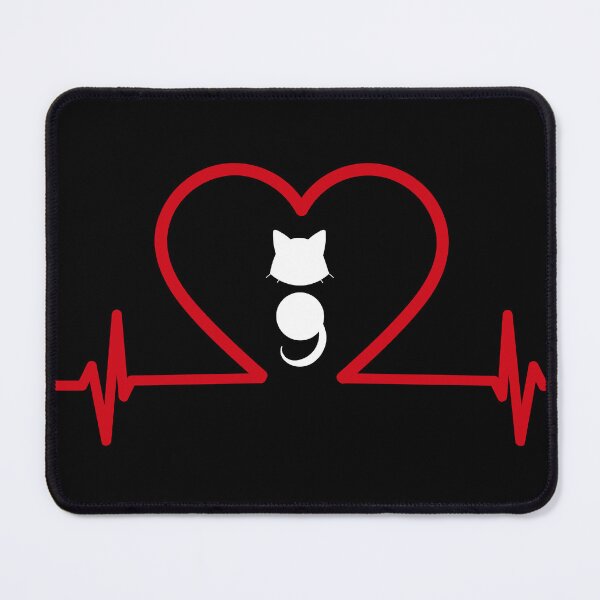 Item preview, Semicolon Cat (Heartbeat B) designed and sold by SimplyMe-Plus.