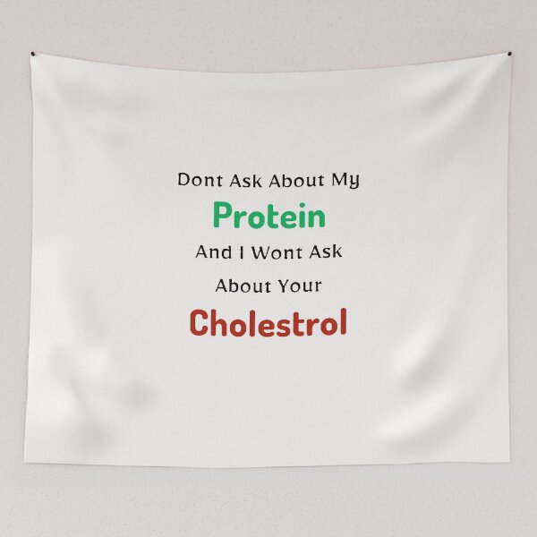 Item preview, Dont Ask About My Protein And I Wont Ask About Your Cholestrol / World Vegetarian Day - Funny and cute T-Shirts Quotes designed and sold by Designspot2020.