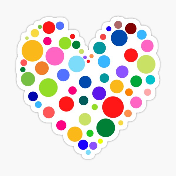 Polk-a-dot Heart Balloon - Polk A Dot - Sticker
