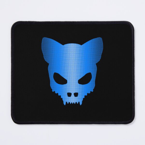 Item preview, Devil-Cat Skull In Blue Halftones designed and sold by sleepingdogprod.