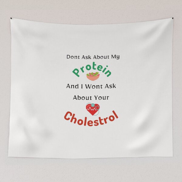 Item preview, Dont Ask About My Protein And I Wont Ask About Your Cholestrol / World Vegetarian Day - Funny and cute T-Shirts Quotes designed and sold by Designspot2020.