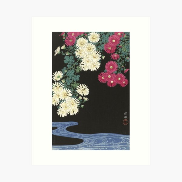 Chrysanthemums - Japanese Art Print Art Print