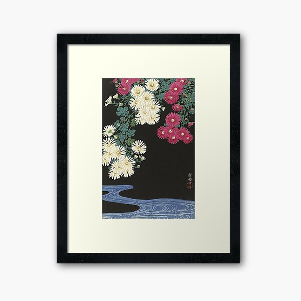 Chrysanthemums - Japanese Art Print Framed Art Print