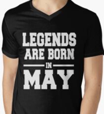 LEGENDS ARE BORN IN MAY Men's V-Neck T-Shirt