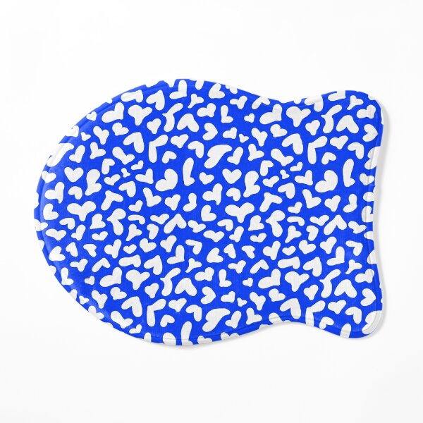 Ditsy Hearts - White on Blue Cat Mat