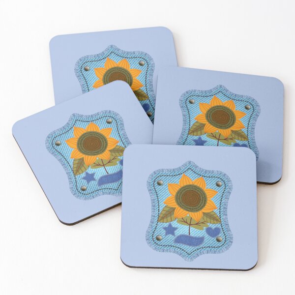 Item preview, Blue Jean Sunflower Patch designed and sold by LanaDevon.