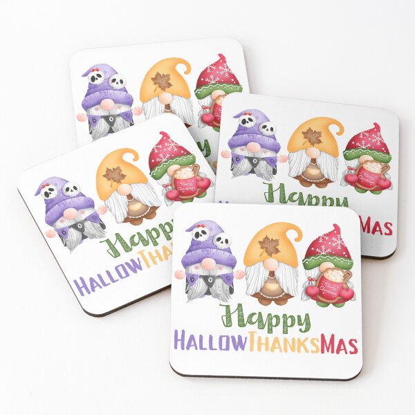 Item preview, Happy HallowThanksMas Gnomes designed and sold by LunaticArtWork.