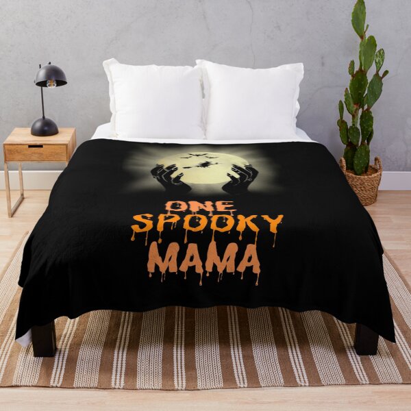 Item preview, One Spooky Mama Fun Halloween T-shirt With A Witch, Bat And Full Moon designed and sold by House-Of-Pinto.