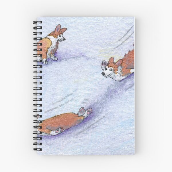 Item preview, Wheeee! Corgi dogs snow sliding designed and sold by SusanAlisonArt.