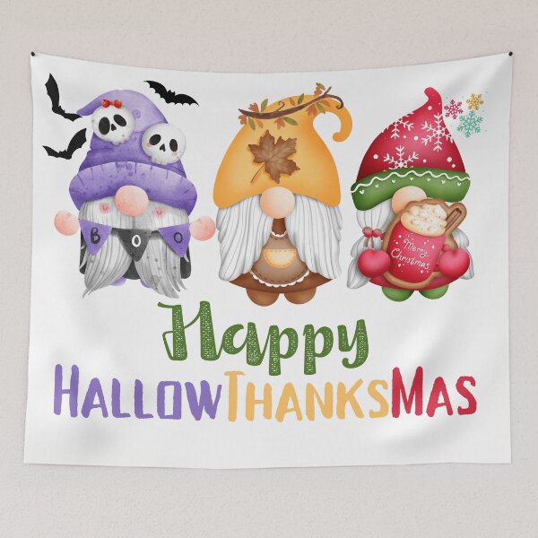 Item preview, Happy HallowThanksMas Gnomes designed and sold by LunaticArtWork.