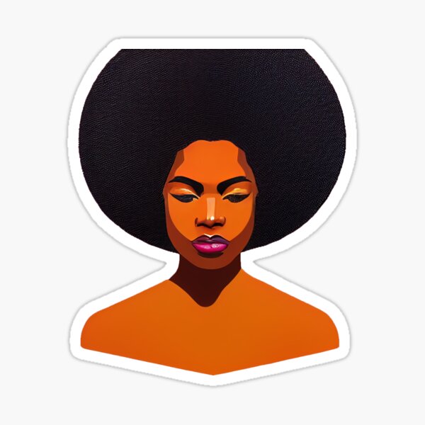 Afro Black Woman Sticker For Sale By Simbas Cousin Redbubble 8776