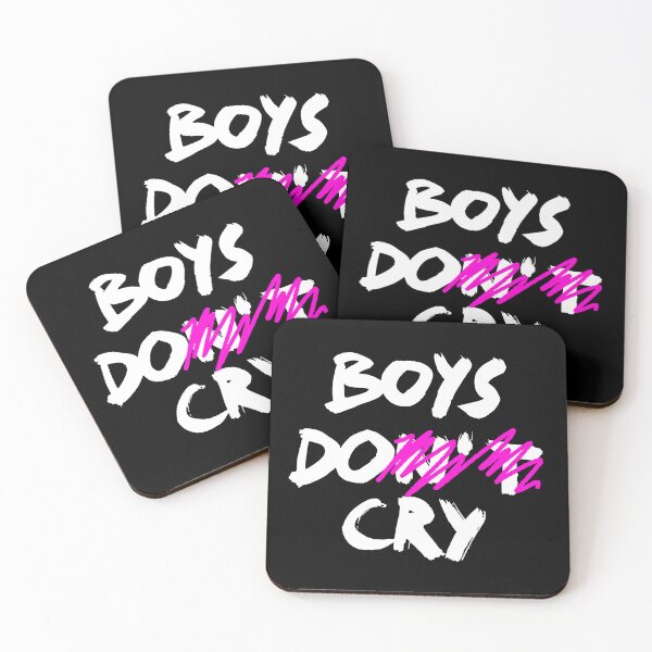 Item preview, BOYS DO CRY / BOYS DON'T CRY / Cool and Funny quotes white designed and sold by DRK7DSGN.