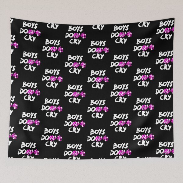 Item preview, BOYS DO CRY / BOYS DON'T CRY / Cool and Funny quotes white designed and sold by DRK7DSGN.