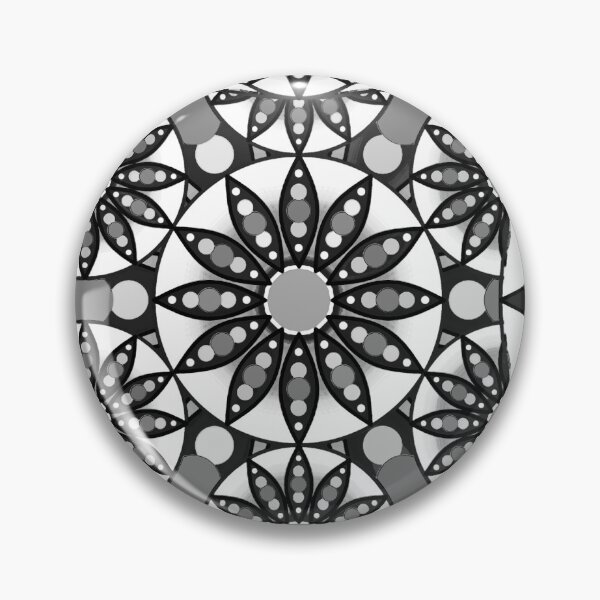 Item preview, Mandala pattern, Black, White and Gray designed and sold by Marymarice.