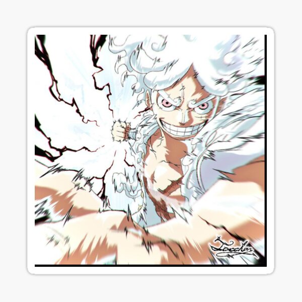 One piece luffy gear 5 Sticker by Soulzodiac