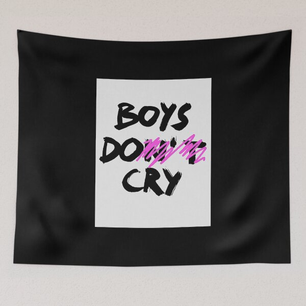 Item preview, BOYS DO CRY / BOYS DON'T CRY / Cool and Funny quotes white box designed and sold by DRK7DSGN.