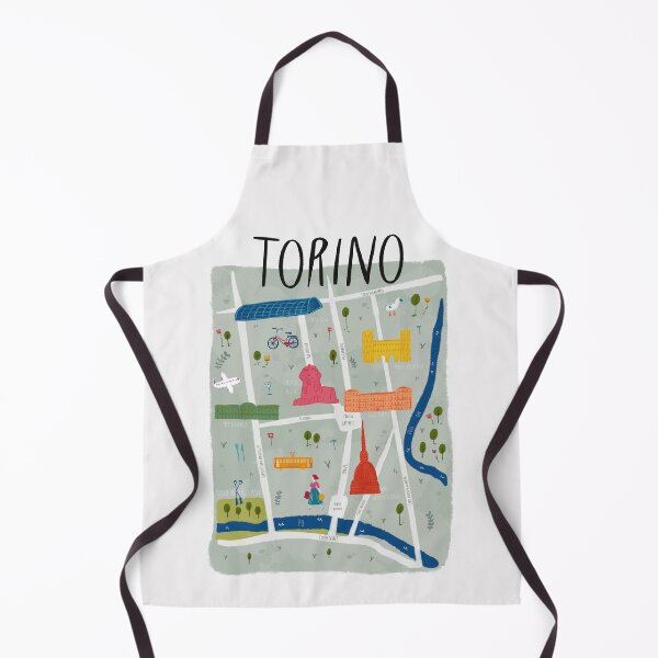 Item preview, Torino (Turin) Illustrated map designed and sold by Lovelypostcard.