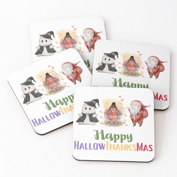 Item preview, Happy HallowThanksMas Boo Turkey Santa designed and sold by LunaticArtWork.