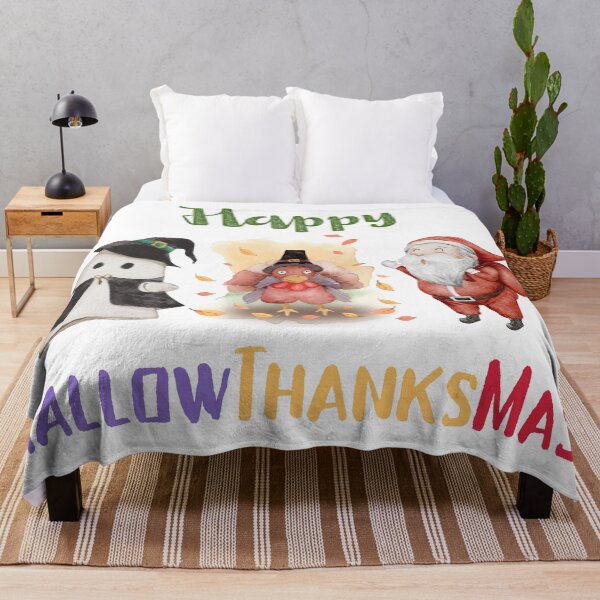 Item preview, Happy HallowThanksMas Boo Turkey Santa designed and sold by LunaticArtWork.
