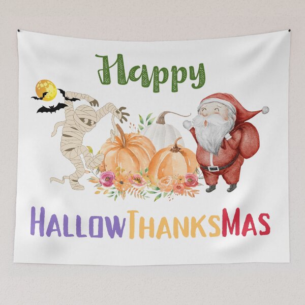 Item preview, Happy HallowThanksMas Zombie Pumpkin Santa designed and sold by LunaticArtWork.