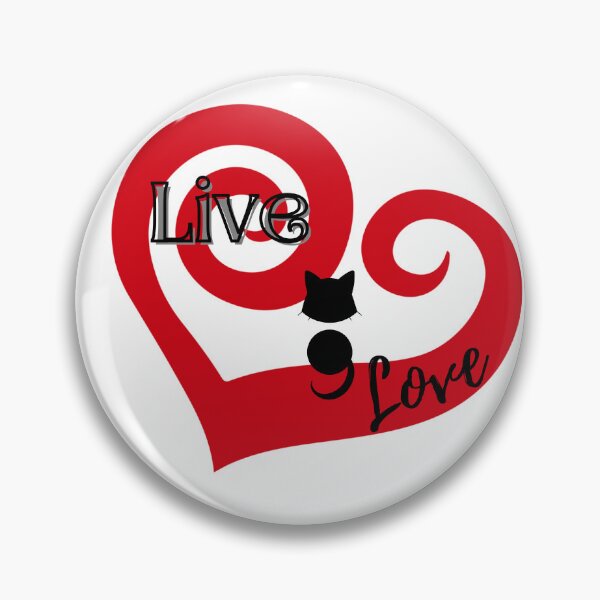 Item preview, Semicolon Cat (Live Love Spiral Heart A) designed and sold by SimplyMe-Plus.