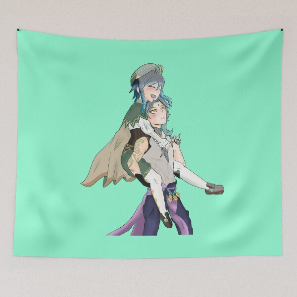 Item preview, Cute Xiao carrying Venti designed and sold by Hinagiku-Art.