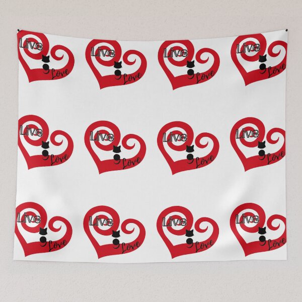 Item preview, Semicolon Cat (Live Love Spiral Heart A) designed and sold by SimplyMe-Plus.