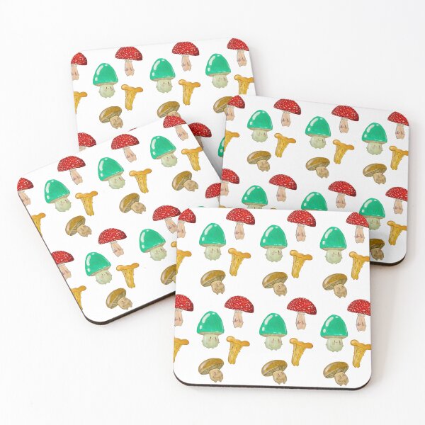 Item preview, Mushroom Friends Repeating Print (Transparent) designed and sold by theflyingwolf.