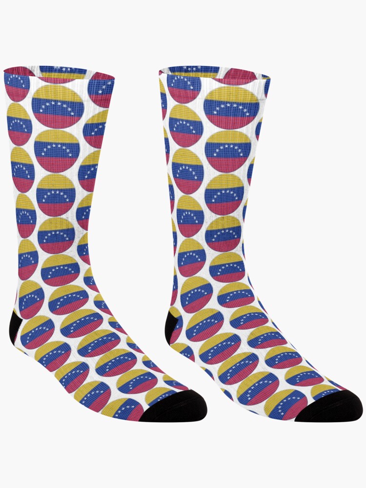 Thumbnail 3 of 5, Socks, Venezuela Flag Rounded - Squares Pixel designed and sold by MoonElite.