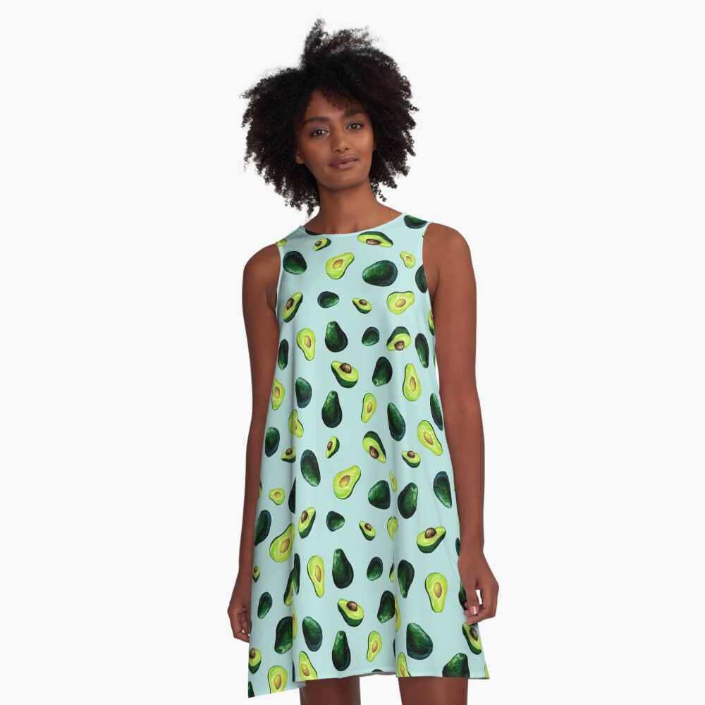 Avocado Pattern A-Line Dress