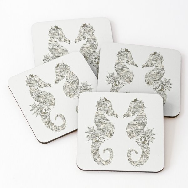 Item preview, Seahorse Silver Abstract designed and sold by DogLifeCo.