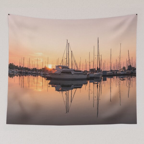 Item preview, Peaceful Symmetry - Catching the Sunrise at the Yacht Club designed and sold by Georgia Mizuleva.