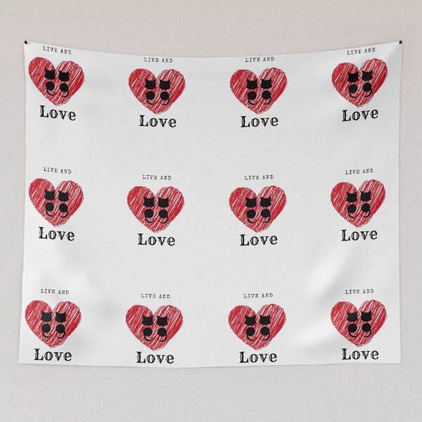 Item preview, Semicolon Cats (Live And Love Heart Sketch A) designed and sold by SimplyMe-Plus.